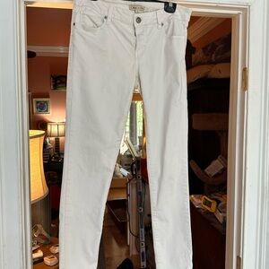 CAbi White Jeans with Silver Button